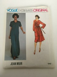 1342 JEAN MUIR 1974 LOOSE FIT SHORT - LONG SLEEVE EVE DRESS LENGTHS PATTERN 10